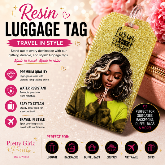 Livin’ on a Prayer Resin Luggage Tag
