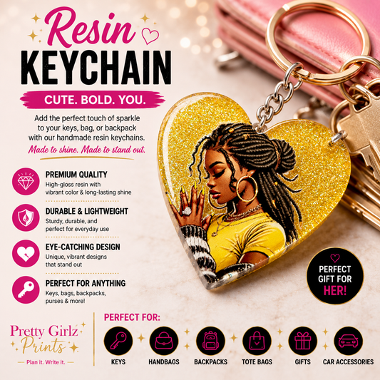 Livin’ on a Prayer Resin Heart Keychain