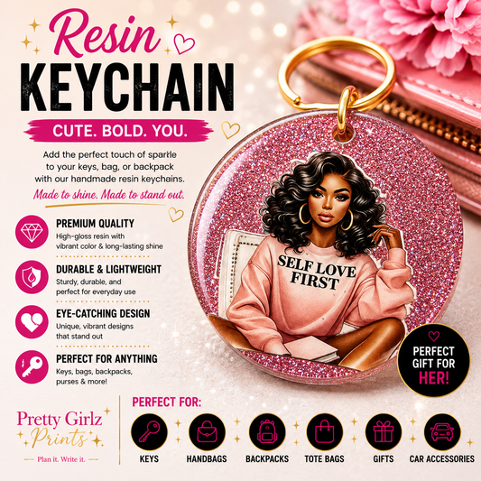 Self Love First Resin Keychain
