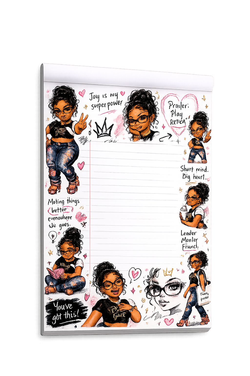 Pretty Girlz Prints “Joy Is My Superpower” 50-Page Notepad