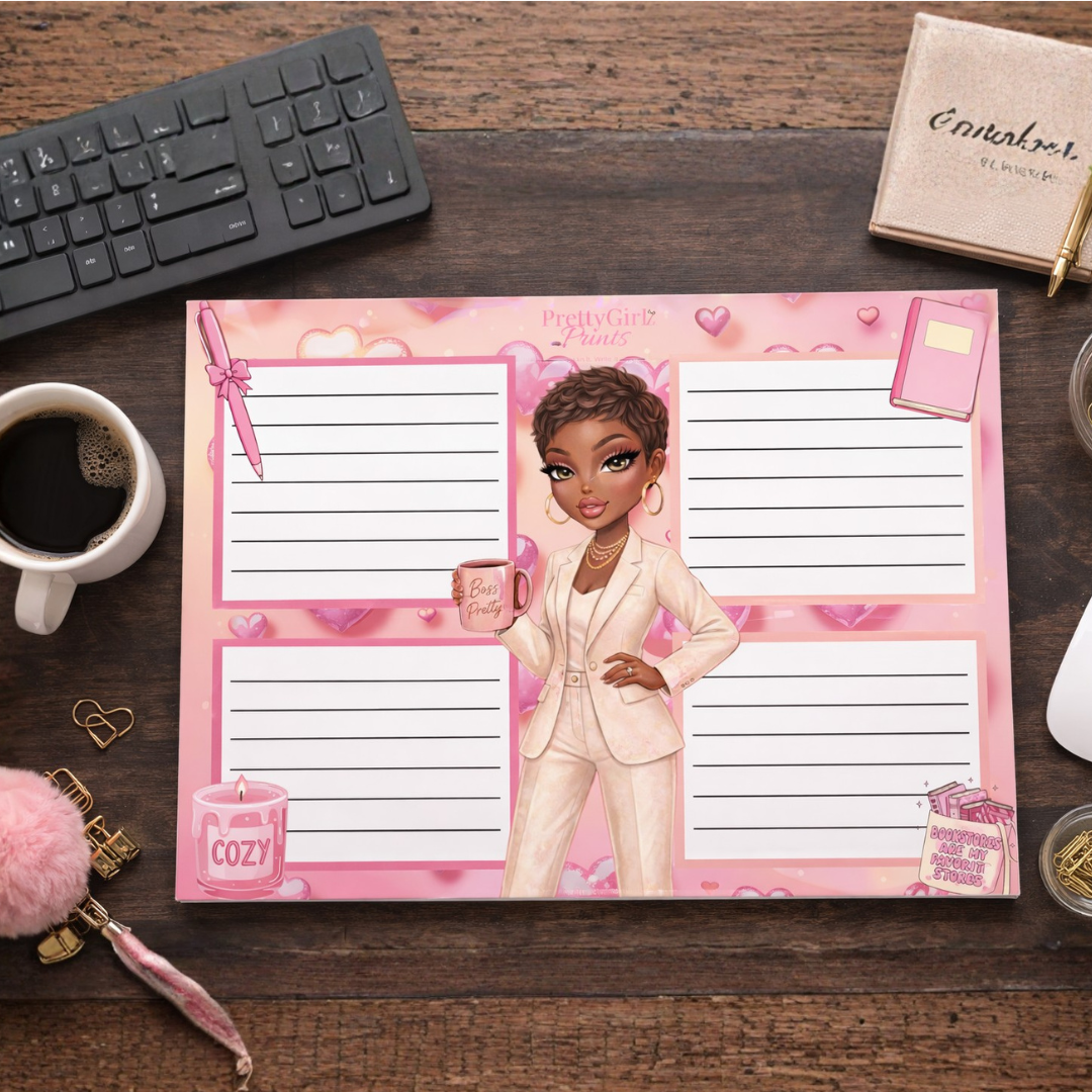 Pretty Girlz Prints Boss Pretty Large Desk Notepad