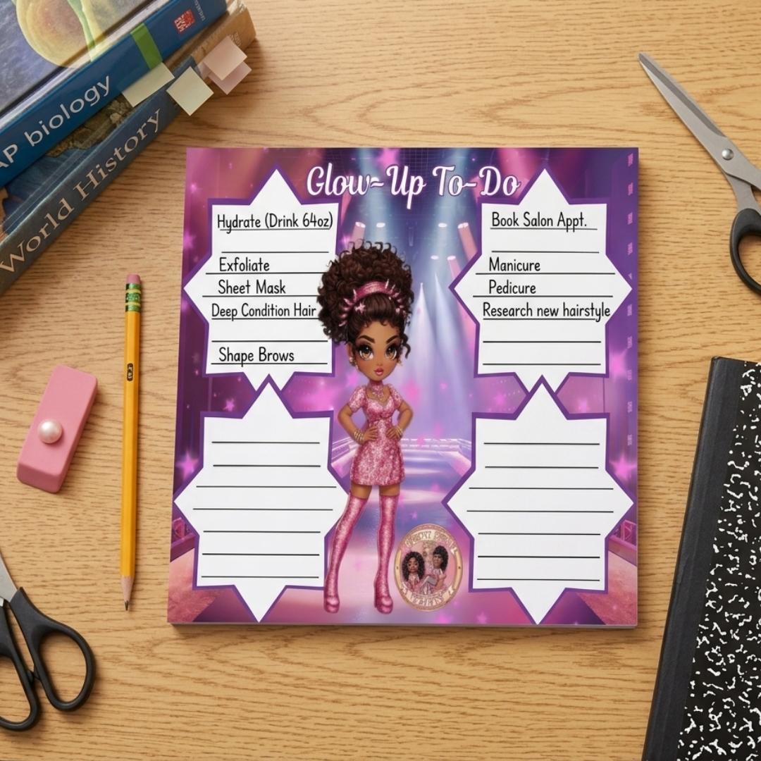 Glow Up Desk Pad | Pretty Girl Self-Care Planner Notepad