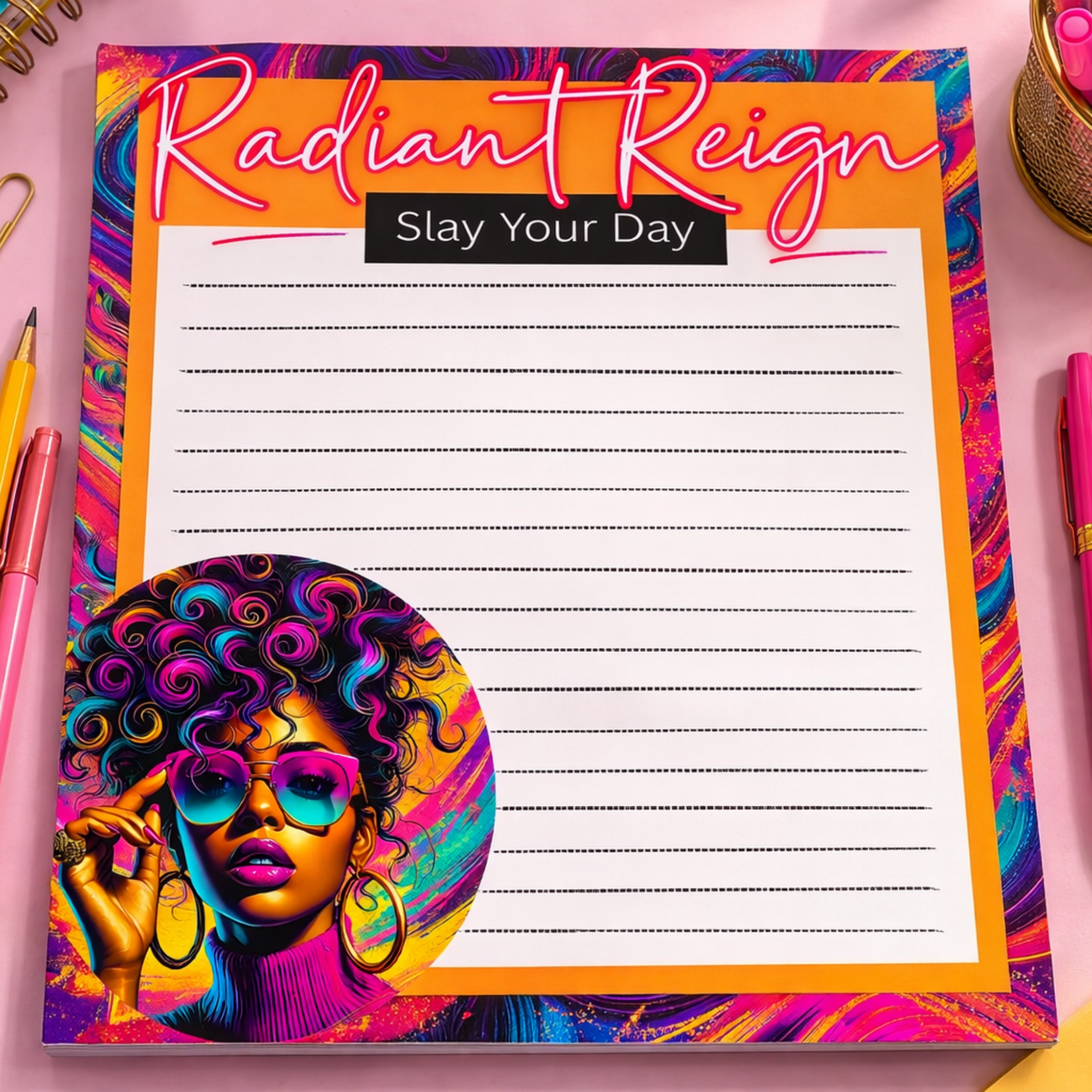 Colorful Glam Desk Pad for Notes