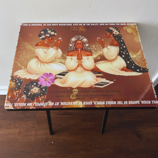 Women Who Pray Epoxy Folding Tray Table