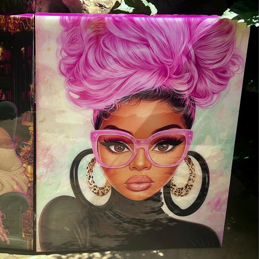 Pink Glam Wall Art Canvas Print – Bold Black Girl Magic