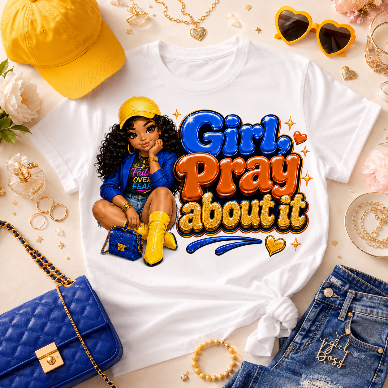 Girl, Pray About It PNG Design