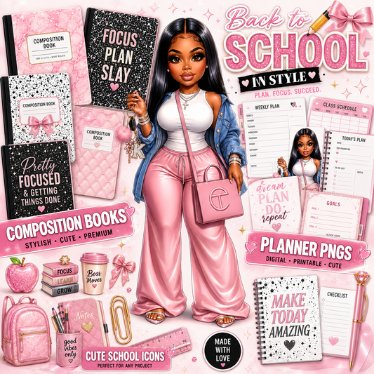 Personalized Composition Notebook & Spiral Notebook | Custom Pretty Girl Prints