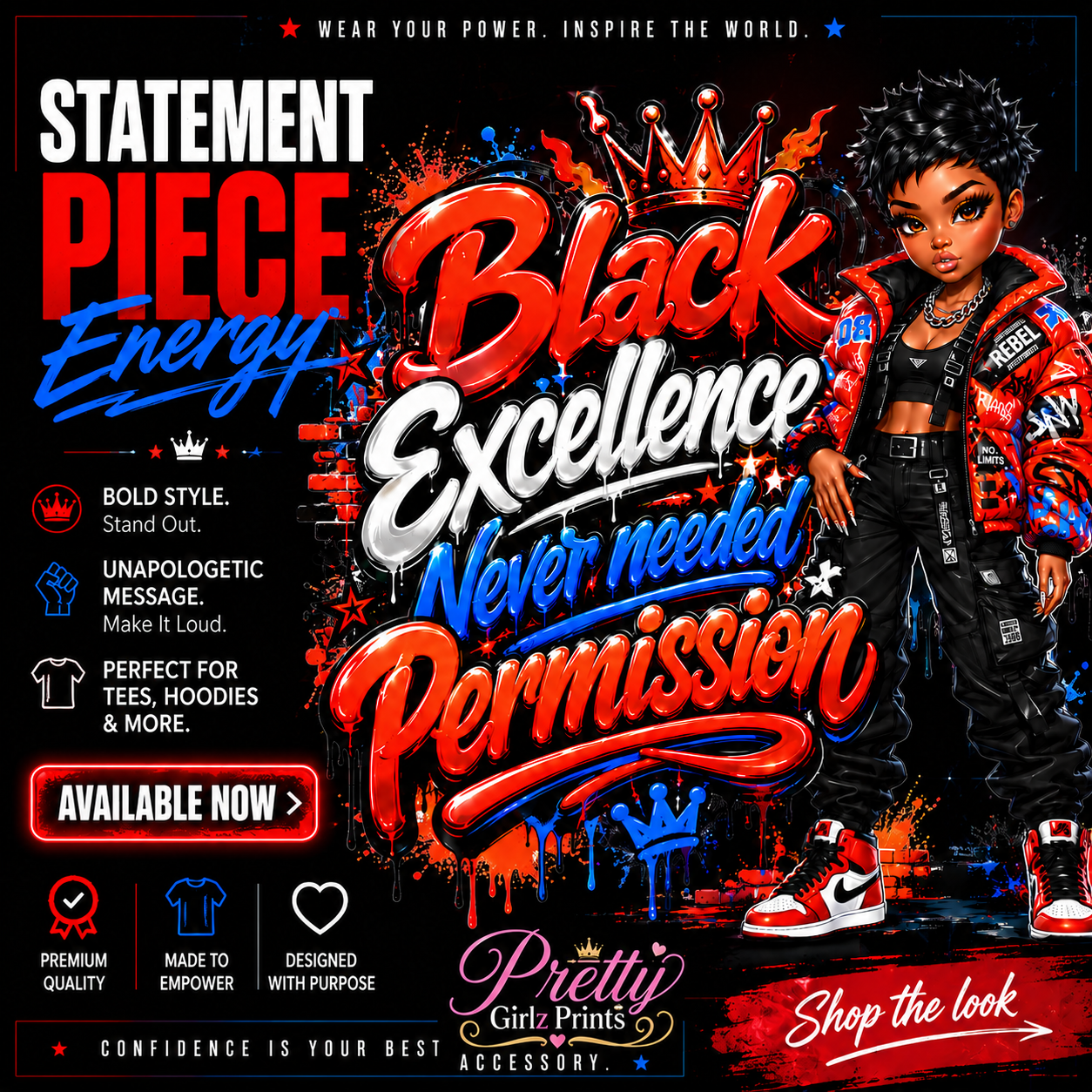 Black Excellence Never Needed Permission PNG