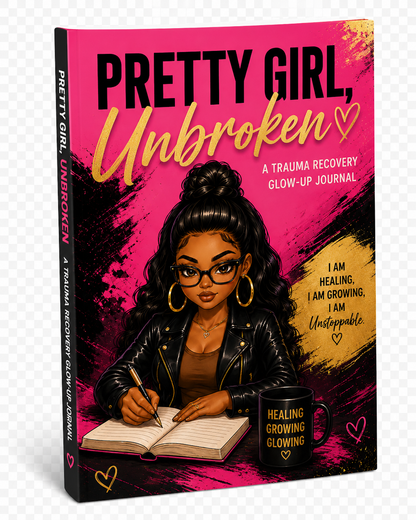 Pretty Girl, Unbroken: A Trauma Recovery Glow-Up Journal | 100-Page Healing & Self-Reflection Journal