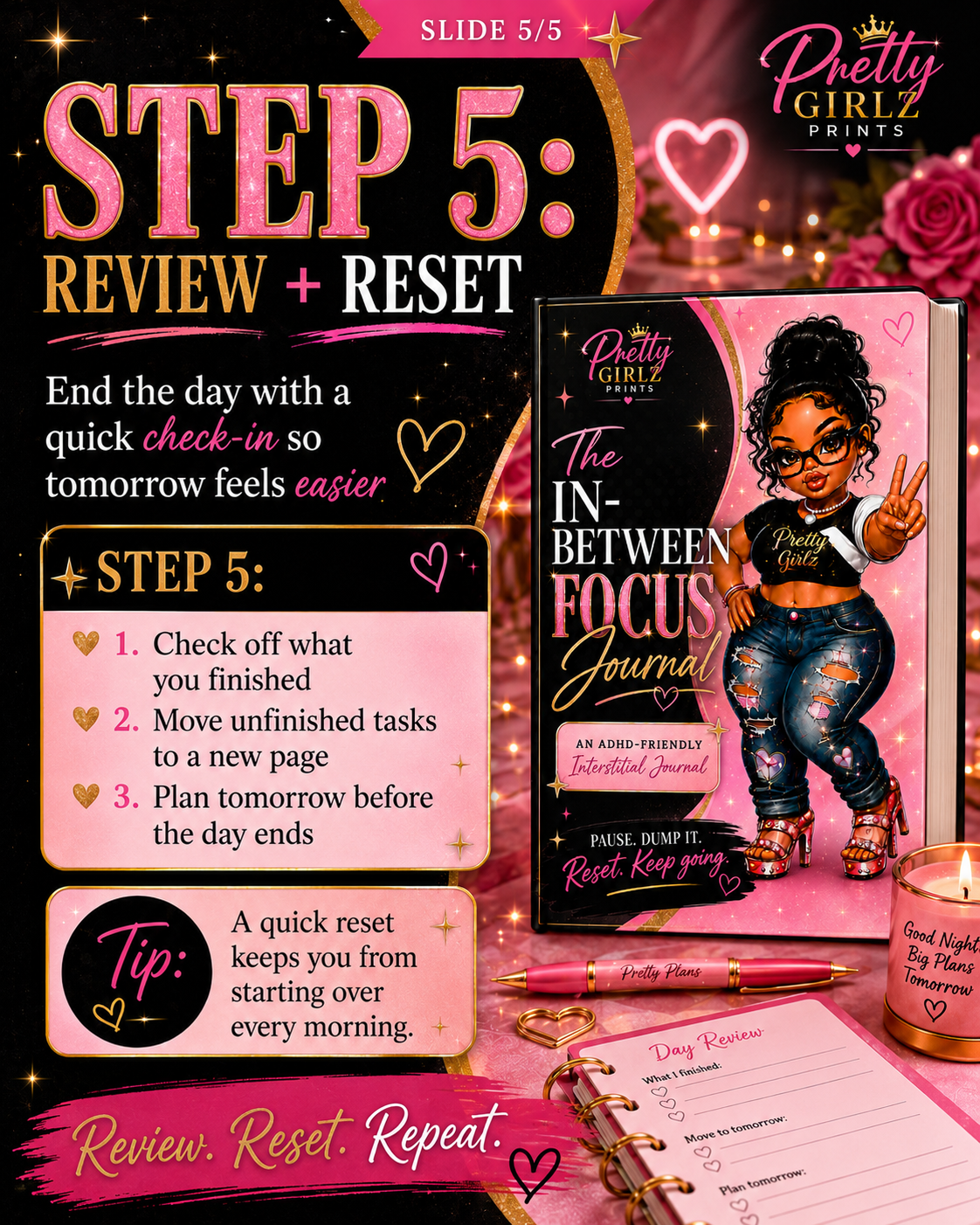 The In-Between Focus Journal | ADHD-Friendly Digital Journal | Printable Interstitial Productivity Planner | Instant Download