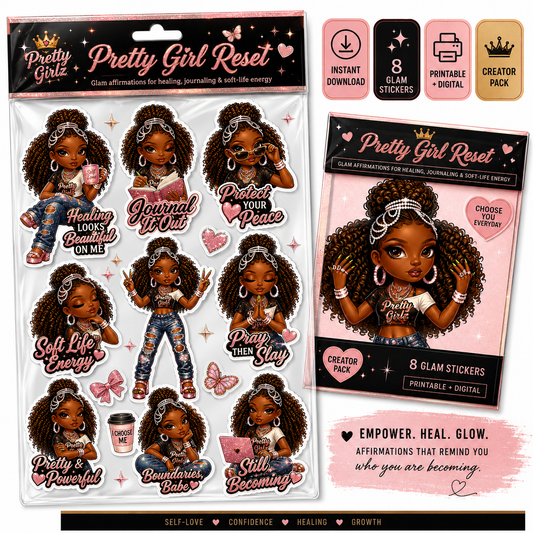 Nyla Boss Babe Glam Sticker Pack – Pretty Girlz Prints Vinyl Sticker Sheet