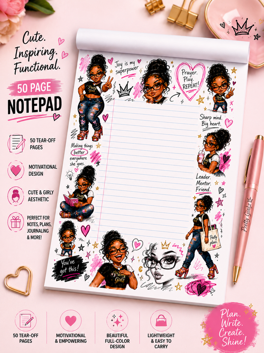 Joy Is My Superpower 50-Page Notepad | Pretty Girlz Prints