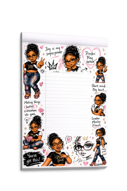 Pretty Girlz Prints “Joy Is My Superpower” 50-Page Notepad