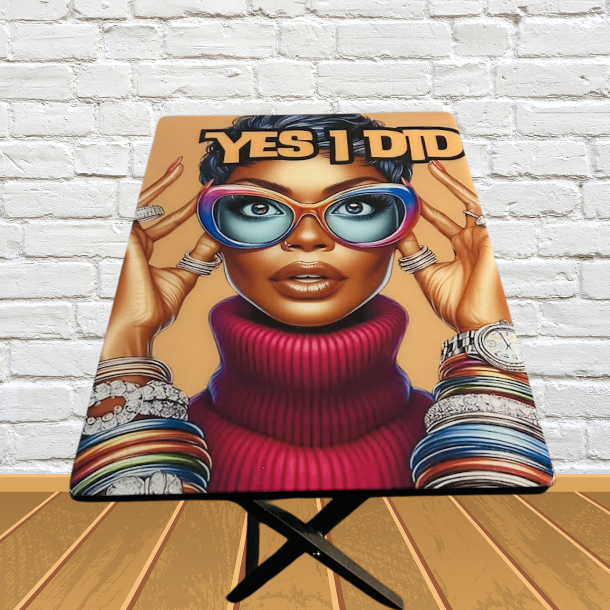 Black Girl Glam TV Tray: Epoxy Coated Serving Table