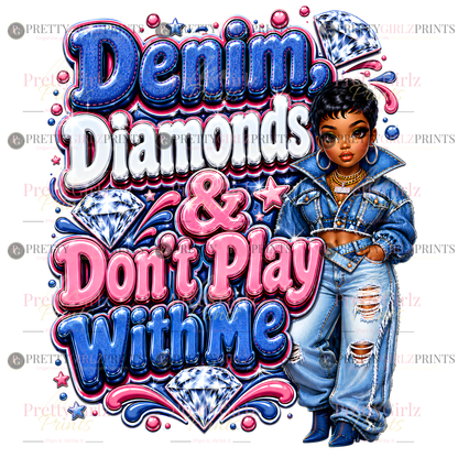 Chibi Denim Doll Bundle | 4 PNG Clipart Files for Sublimation