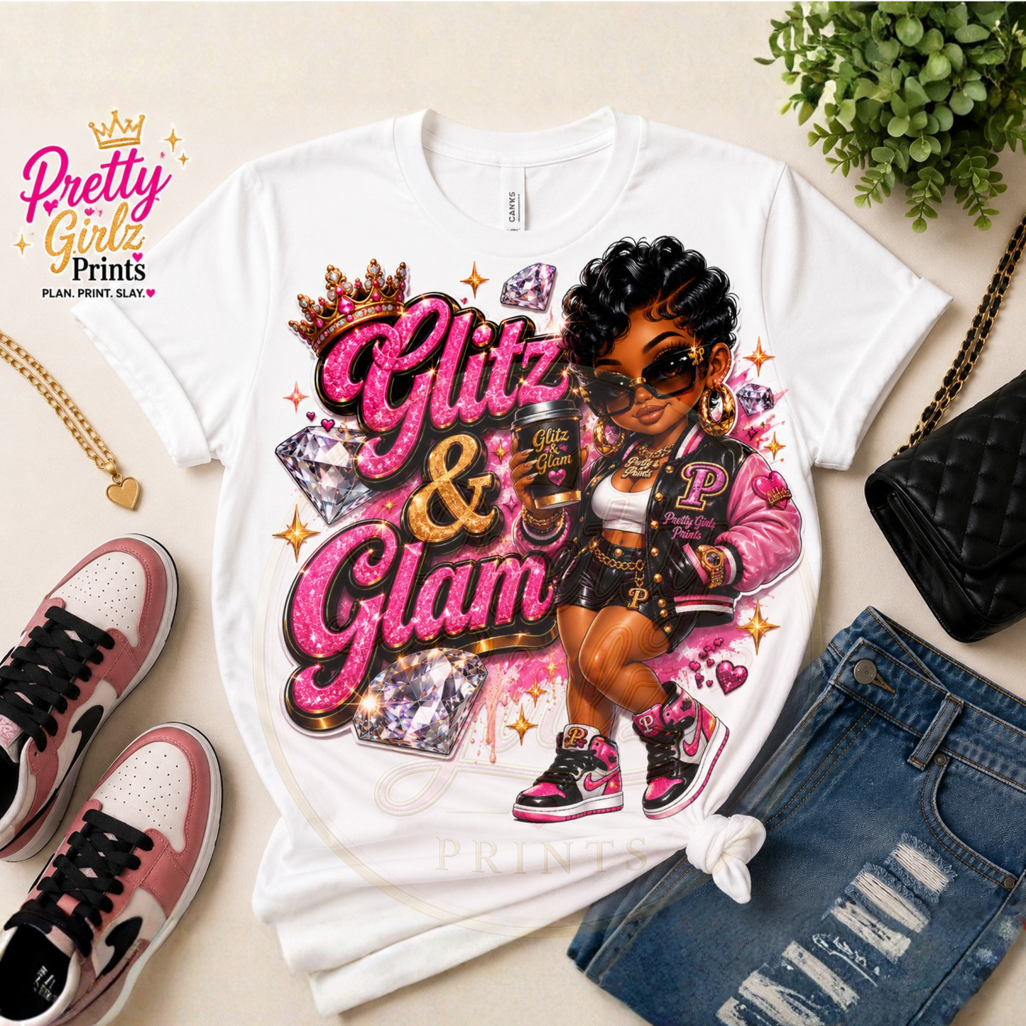 Glitz & Glam PNG | Fashion Girl Sublimation & DTF Design