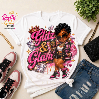 Glitz & Glam PNG | Fashion Girl Sublimation & DTF Design
