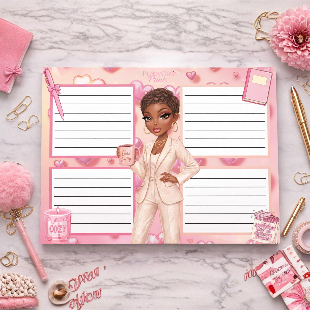 Pretty Girlz Prints Boss Pretty Large Desk Notepad