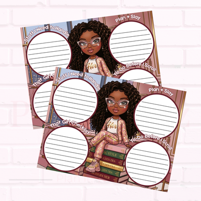 Pink & Brown Girl Boss Desk Pad for Daily Planning