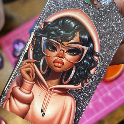 Resin Glam Luggage Tag – Glitter Travel Tag for Suitcases, Backpacks & Carry-Ons