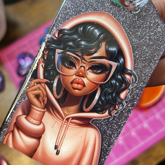 Resin Glam Luggage Tag – Glitter Travel Tag for Suitcases, Backpacks & Carry-Ons
