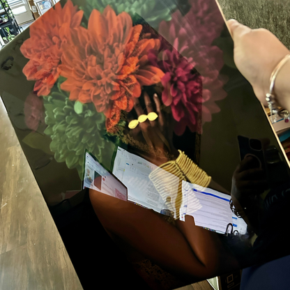 Blooming in Silence – African American Floral Canvas Wall Art | Elegant Black Woman Artwork