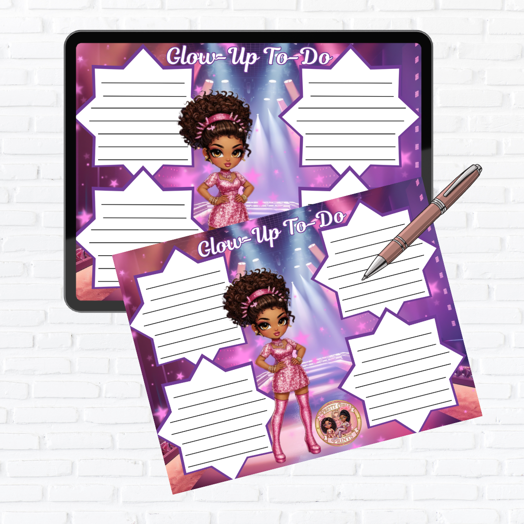 Glow Up Desk Pad | Pretty Girl Self-Care Planner Notepad