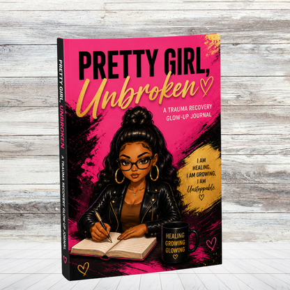 Pretty Girl, Unbroken: A Trauma Recovery Glow-Up Journal | 100-Page Healing & Self-Reflection Journal