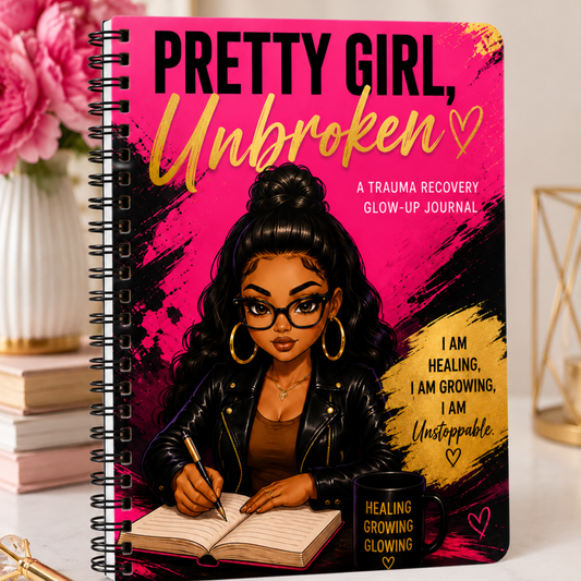 Pretty Girl, Unbroken Trauma Recovery Glow-Up Journal for Women Healing, Rebuilding Confidence, and Choosing Themselves Again