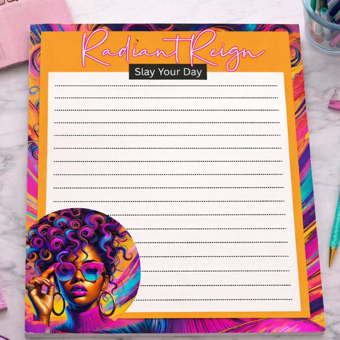 Colorful Glam Desk Pad for Notes