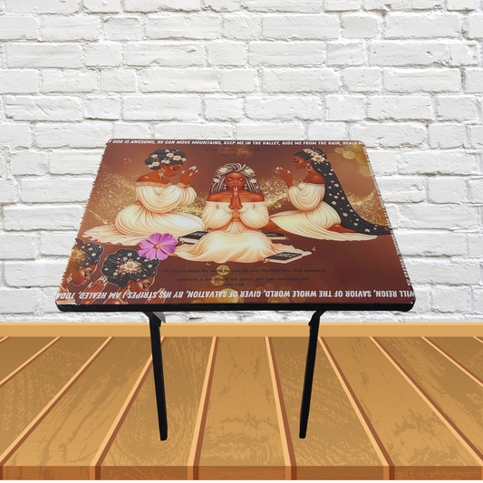 Women Who Pray Epoxy Folding Tray Table